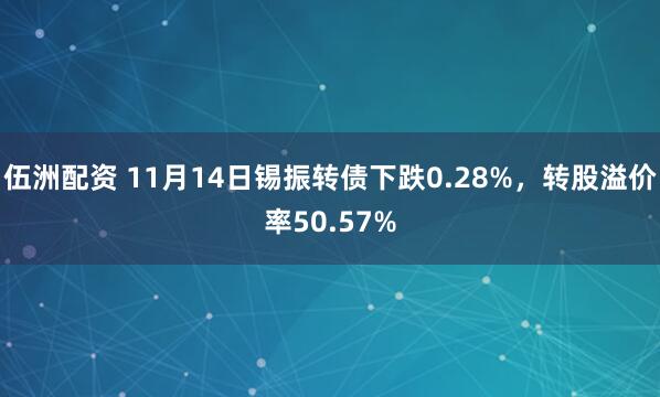 伍洲配资 11月14日锡振转债下跌0.28%，转股溢价率50.57%